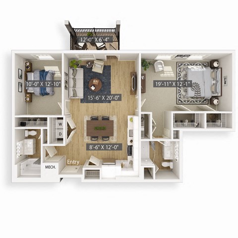 Dove 3D Floorplan Illustration